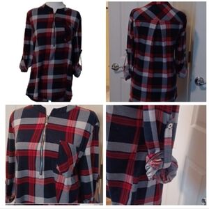 💙🏍Plaid Long Sleeve Top